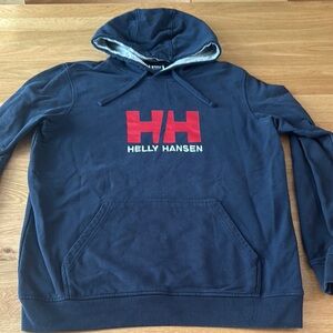 Helly Hansen Dark Blue Hoodie with Red Accents Size Large